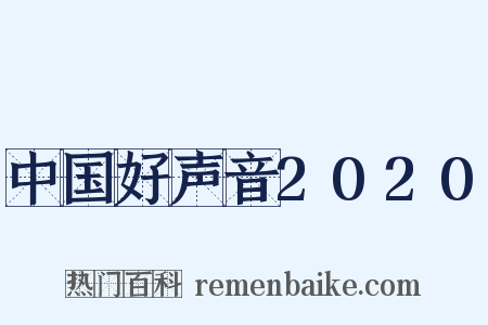 中国好声音2020是什么意思的图片
